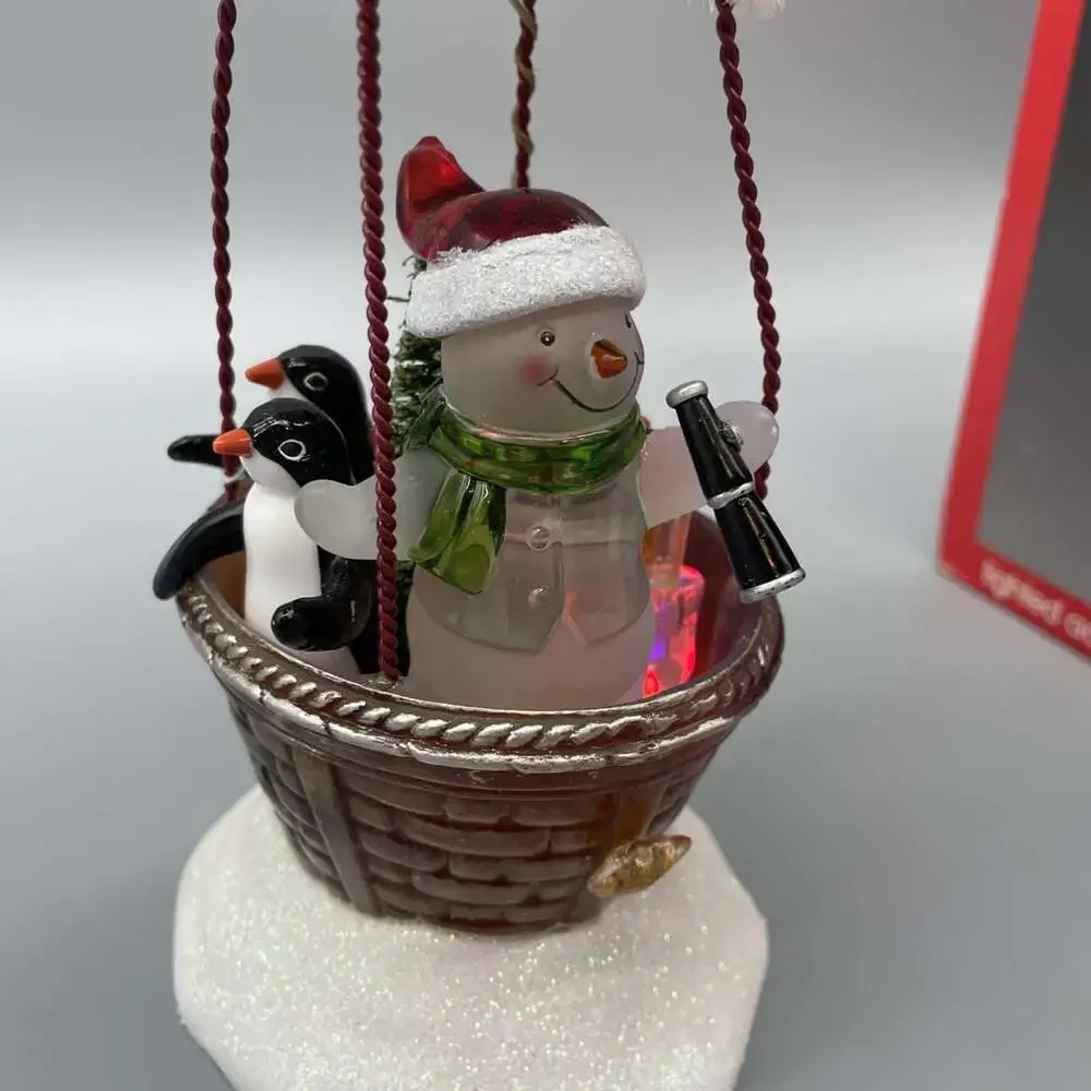 Christmas Lighted Hot Air Balloon w/ Snowman & Penguins by JC Penney Home Tested